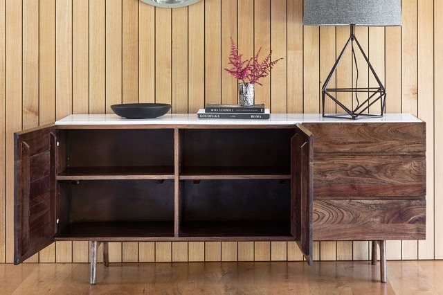 Gallery Direct Barcelona Dark Wood Sideboard with Marble Top Gallery Direct Barcelona Dark Wood Sideboard with Marble Top