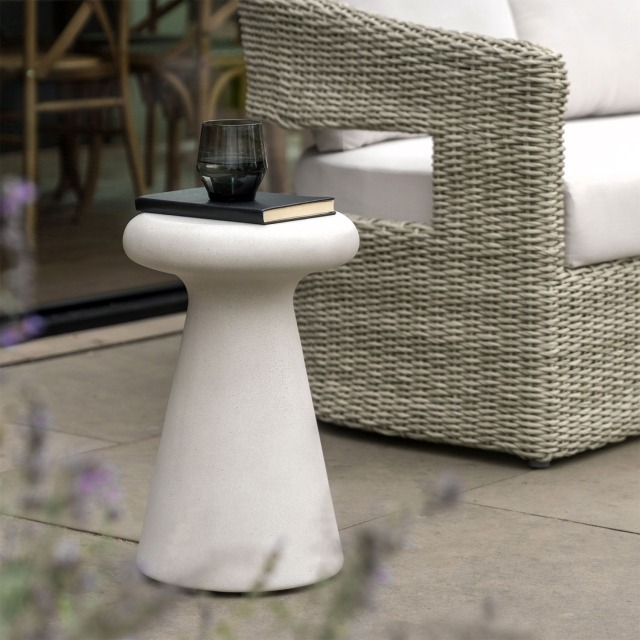 Gallery Direct Pavia Outdoor Concrete Side Table Gallery Direct Pavia Outdoor Concrete Side Table