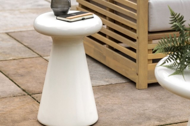 Gallery Direct Pavia Outdoor Cream Concrete Side Table Gallery Direct Pavia Outdoor Cream Concrete Side Table
