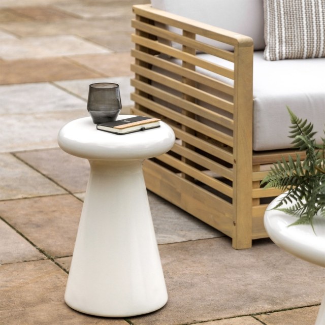 Gallery Direct Pavia Outdoor Cream Concrete Side Table Gallery Direct Pavia Outdoor Cream Concrete Side Table