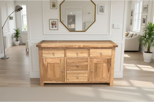 Largo Rustic Solid Oak Large Sideboard Largo Rustic Solid Oak Large Sideboard