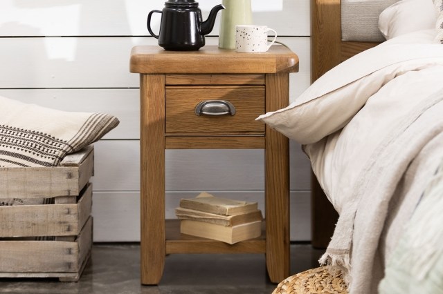 Tewkesbury Smoked Oak Bedside Table Tewkesbury Smoked Oak Bedside Table