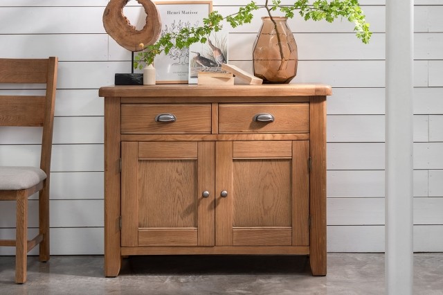 Tewkesbury Smoked Oak Narrow Sideboard Tewkesbury Smoked Oak Narrow Sideboard