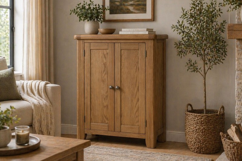 Tewkesbury Smoked Oak Shoe Cupboard Tewkesbury Smoked Oak Shoe Cupboard