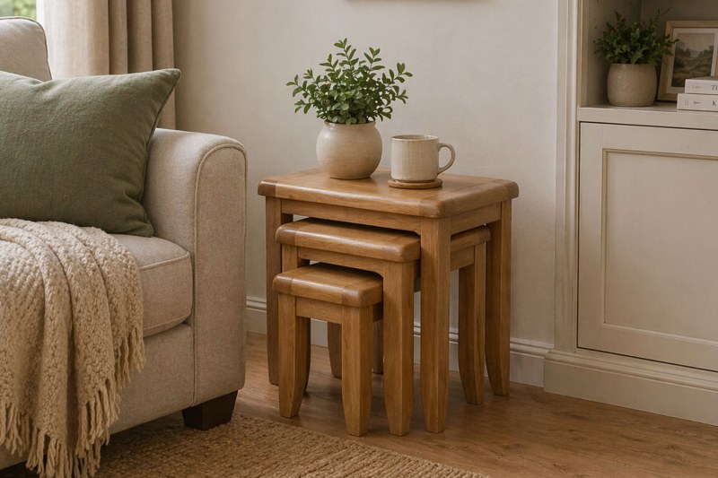 Tewkesbury Smoked Oak Nest of Tables Tewkesbury Smoked Oak Nest of Tables