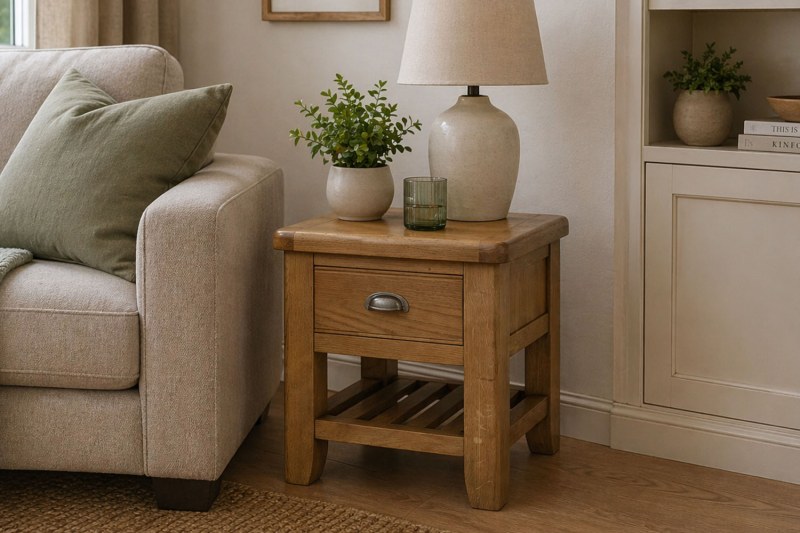 Tewkesbury Smoked Oak Lamp Table Tewkesbury Smoked Oak Lamp Table