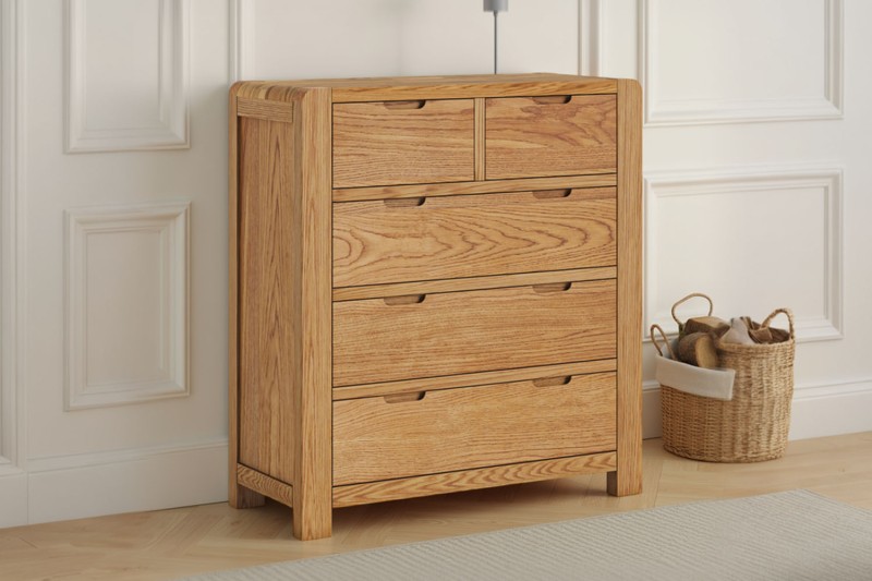 Bergen Solid Oak 2 Over 3 Chest of Drawers Bergen Solid Oak 2 Over 3 Chest of Drawers