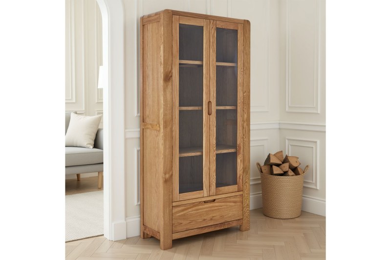 Bergen Solid Oak Display Cabinet Bergen Solid Oak Display Cabinet