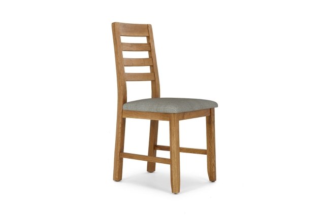 Bergen Solid Oak Dining Chair with Victoria Linen Seat Bergen Solid Oak Dining Chair with Victoria Linen Seat