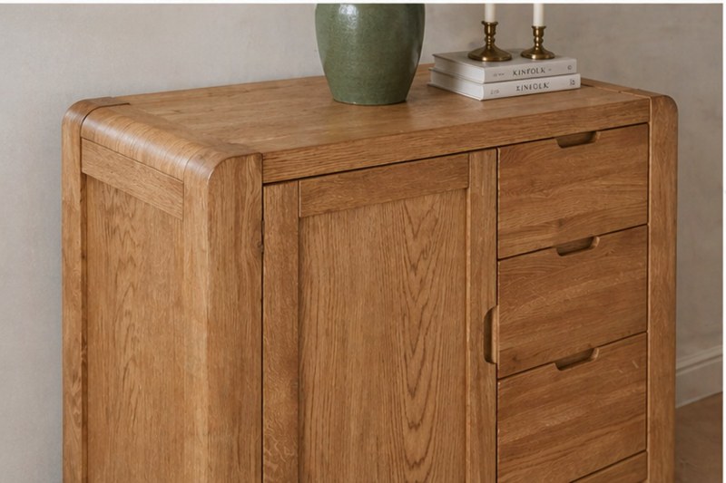 SAC WORKS / SMALL CHEST [RF-074〈OAK〉] Harvey Bergen Solid Oak Small Sideboard | Furniture World