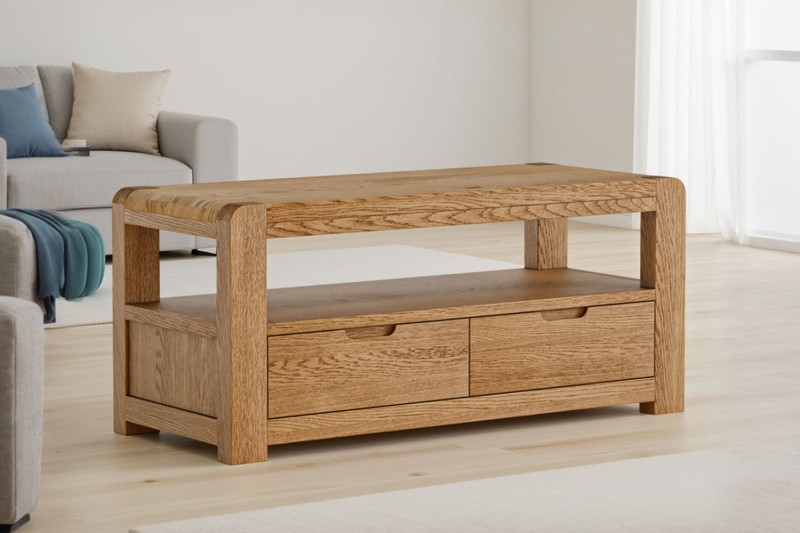 Bergen Solid Oak 110cm Small TV Unit Bergen Solid Oak 110cm Small TV Unit