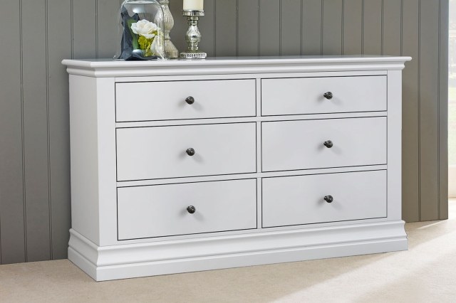 Bordeaux Painted White 6 Drawer Chest Of Drawers Bordeaux Painted White 6 Drawer Chest Of Drawers