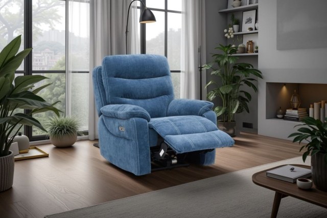 Halo Tech Fabric Power Head Tilt Recliner Chair Halo Tech Fabric Power Head Tilt Recliner Chair