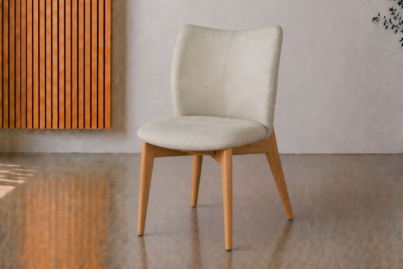 Spencer PU Leather Dining Chair in Misty Grey Spencer PU Leather Dining Chair in Misty Grey