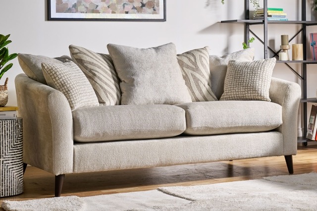 Milly Fabric 3 Seater Sofa - Pillow Back Milly Fabric 3 Seater Sofa - Pillow Back