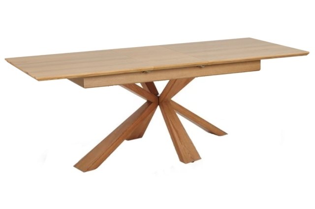 Heron Industrial Oak 160-200cm Extending Dining Table with Wooden Base Heron Industrial Oak 160-200cm Extending Dining Table with Wooden Base