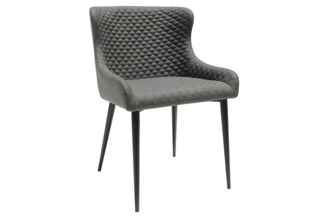 Heron Industrial Dining Chairs in Slate Grey PU (Pair) Heron Industrial Dining Chairs in Slate Grey PU (Pair)