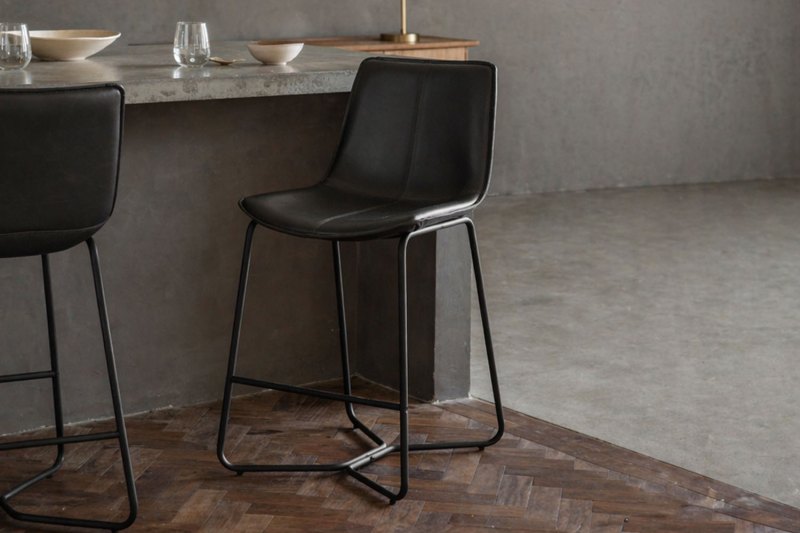 Gallery Direct Set of 2 Hawking Bar Stool in Charcoal Gallery Direct Set of 2 Hawking Bar Stool in Charcoal