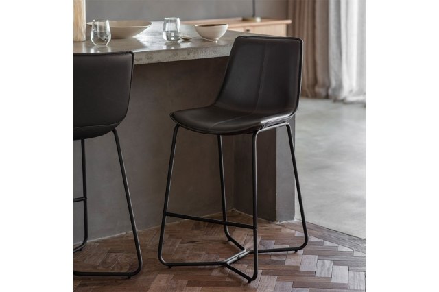 Gallery Direct Set of 2 Hawking Bar Stool in Charcoal Gallery Direct Set of 2 Hawking Bar Stool in Charcoal