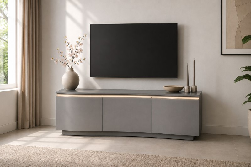 New Vida Living Lazzaro TV Cabinet with LED Lights New Vida Living Lazzaro TV Cabinet with LED Lights