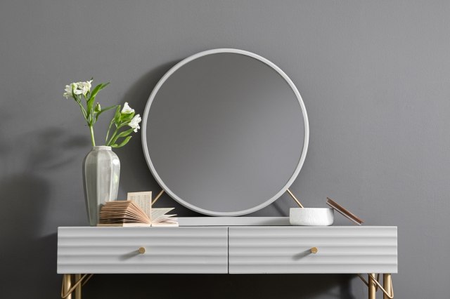CLEARANCE - Ava Painted Mahogany Round Mirror CLEARANCE - Ava Painted Mahogany Round Mirror