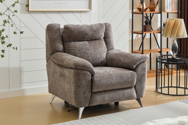 Monroe Fabric Recliner Chair in Stone Monroe Fabric Recliner Chair in Stone