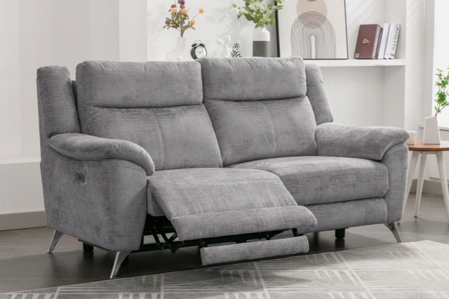Monroe Fabric 3 Seater Recliner Sofa in Ash Monroe Fabric 3 Seater Recliner Sofa in Ash