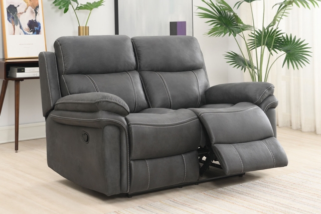 Richmond Fabric 2 Seater Recliner Sofa in Charcoal Grey Richmond Fabric 2 Seater Recliner Sofa in Charcoal Grey