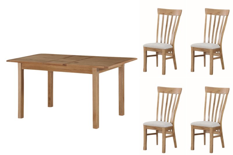 Kilmore Oak Ext Dining Table Set - 4 Chairs Kilmore Oak Ext Dining Table Set - 4 Chairs
