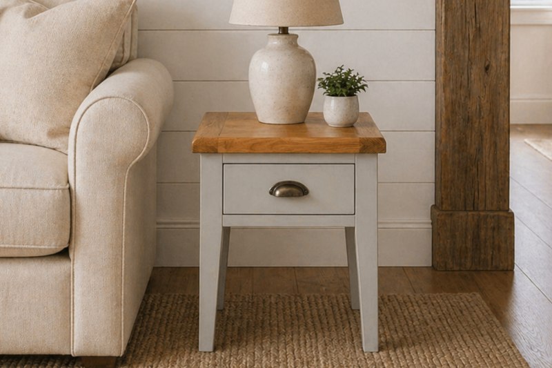 Cotswold Grey Painted Oak Lamp Table Cotswold Grey Painted Oak Lamp Table