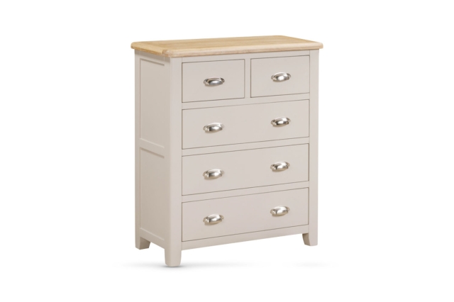 Windermere Painted Oyster Grey Oak 2 Over 3 Chest of Drawers Windermere Painted Oyster Grey Oak 2 Over 3 Chest of Drawers