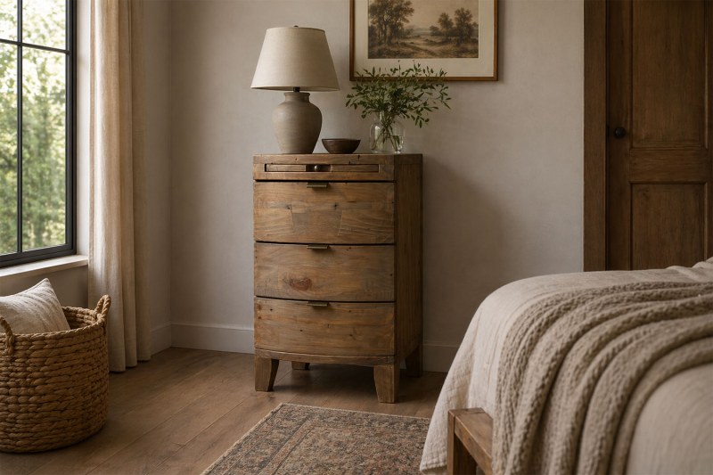 Bermuda Reclaimed Wood 3 Drawer Bedside Table Bermuda Reclaimed Wood 3 Drawer Bedside Table