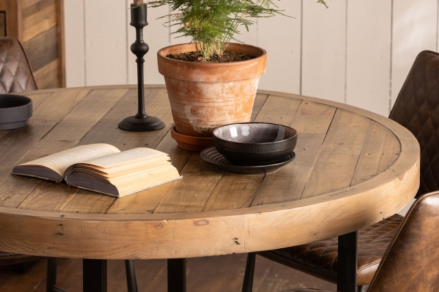 Grant Reclaimed Wood Round Dining Table Brooklyn Nixon Furniture World