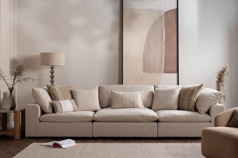 Zen Modular Natural Chenille 3 Seater Sofa Zen Modular Natural Chenille 3 Seater Sofa