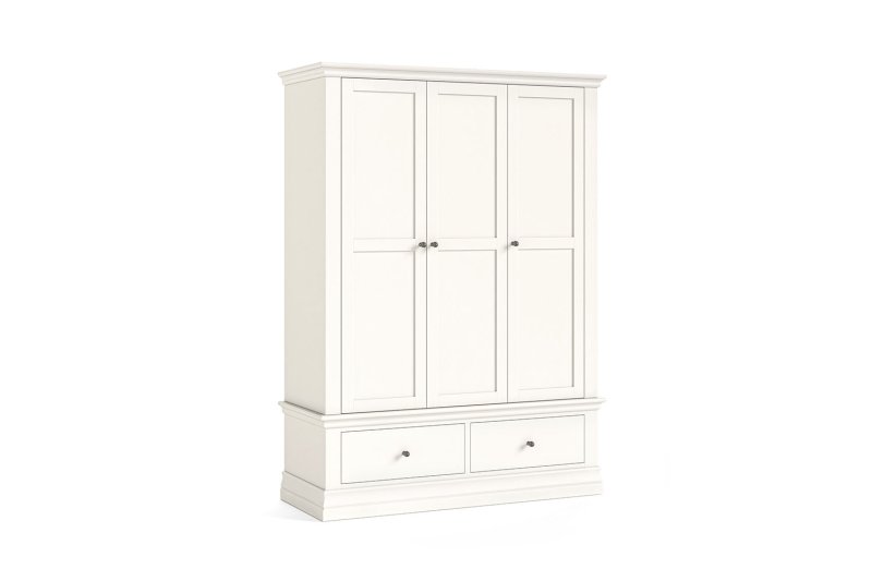 Burgundy Painted Coconut Milk Triple Wardrobe Burgundy Painted Coconut Milk Triple Wardrobe