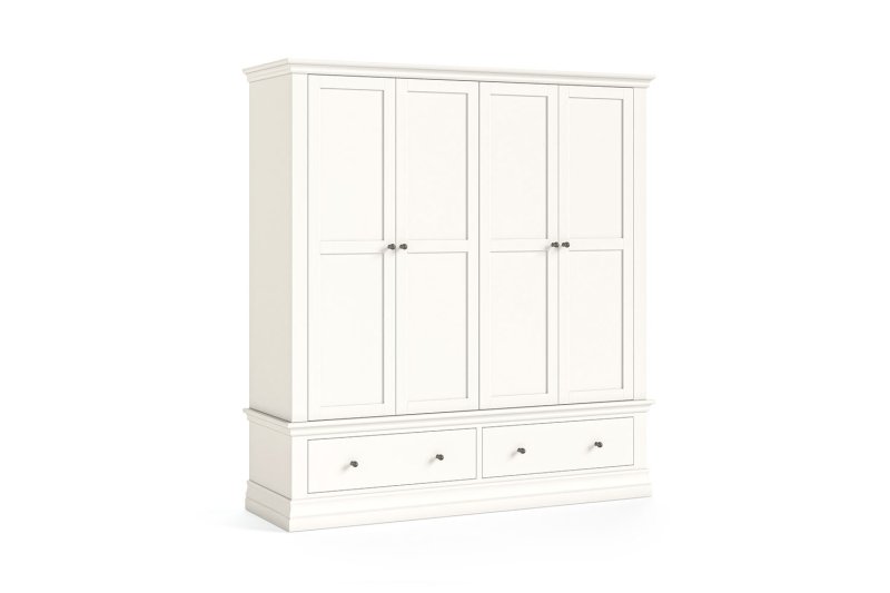 Burgundy Painted Coconut Milk 4 Door Wardrobe Burgundy Painted Coconut Milk 4 Door Wardrobe