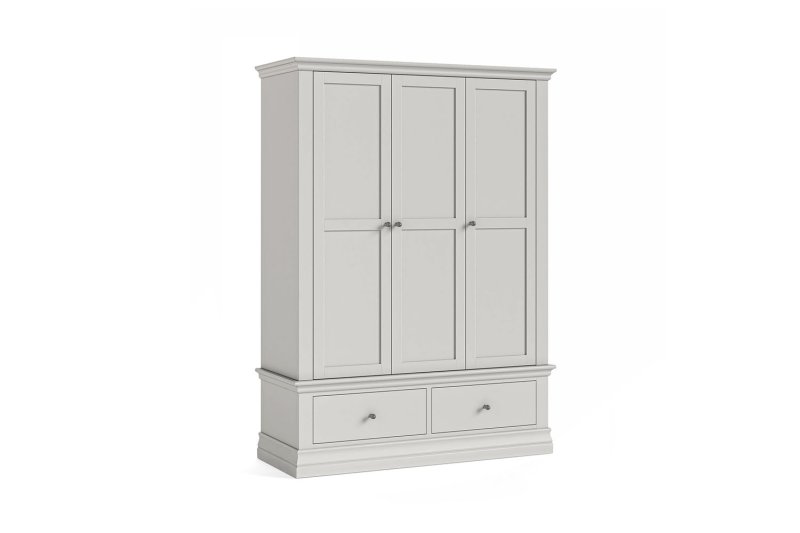 Burgundy Painted Light Grey Triple Wardrobe Burgundy Painted Light Grey Triple Wardrobe
