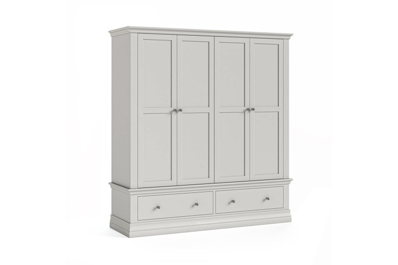Burgundy Painted Light Grey 4 Door Wardrobe Burgundy Painted Light Grey 4 Door Wardrobe