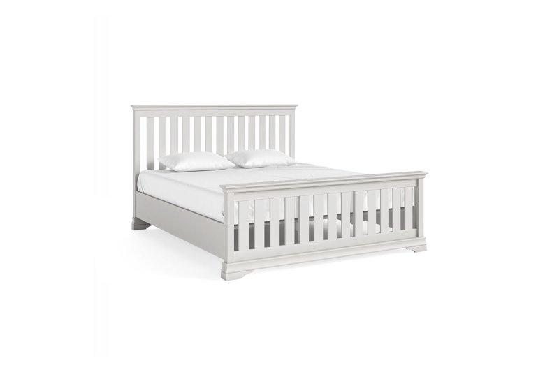 Burgundy Painted Light Grey Slatted Bed Frame Burgundy Painted Light Grey Slatted Bed Frame