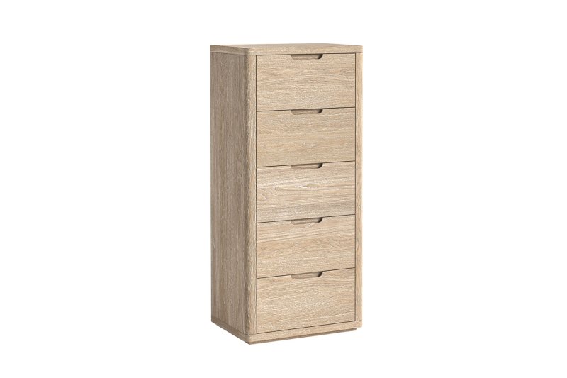 Portobello Oak 5 Drawer Tallboy Chest of Drawers Portobello Oak 5 Drawer Tallboy Chest of Drawers