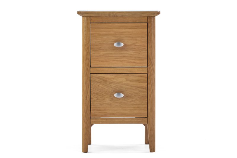 Bath Oak Narrow Two Drawer Bedside Bath Oak Narrow Two Drawer Bedside
