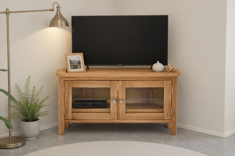 Bath Oak Corner TV Unit Bath Oak Corner TV Unit