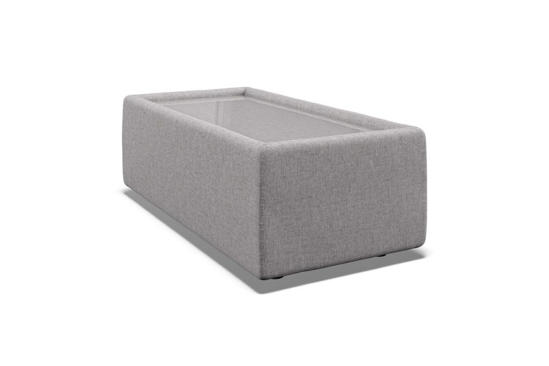 Niki Fabric Modular Rectangle Glass Top Table Niki Fabric Modular Rectangle Glass Top Table