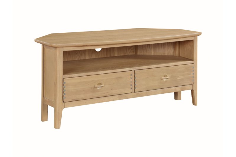 Cotswold Oak Corner TV Unit with 2 Drawers Cotswold Oak Corner TV Unit with 2 Drawers