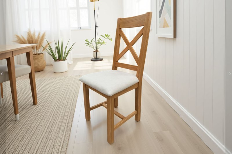 Cotswold Rustic Oak Cross Back Dining Chair Cotswold Rustic Oak Cross Back Dining Chair