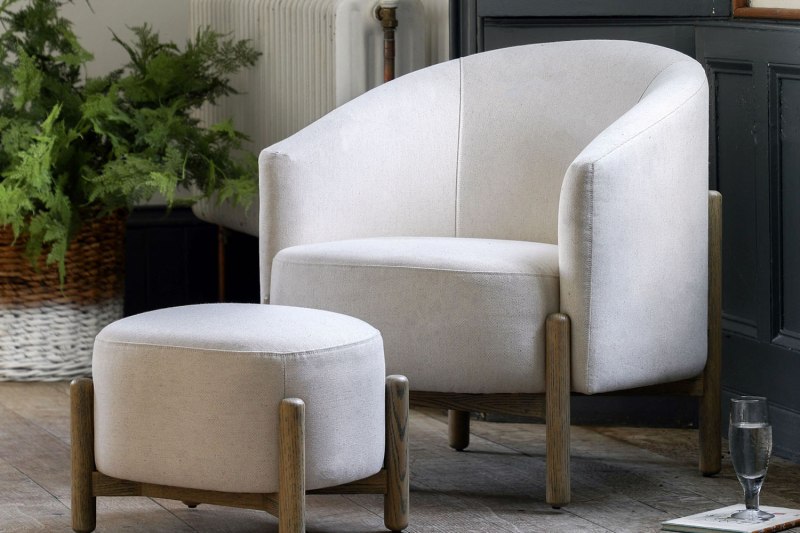 Gallery Direct Tindon Armchair in Natural Fabric Gallery Direct Tindon Armchair in Natural Fabric