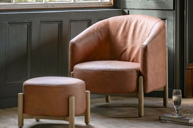 Gallery Direct Tindon Armchair in Vintage Brown Leather Gallery Direct Tindon Armchair in Vintage Brown Leather