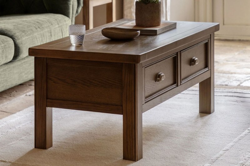 Gallery Direct Hardwick Smoked Oak 2 Drawer Coffee Table Gallery Direct Hardwick Smoked Oak 2 Drawer Coffee Table