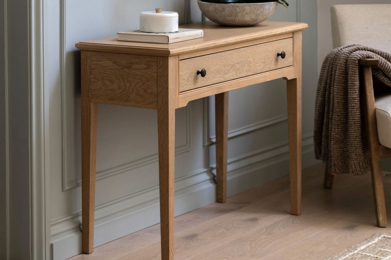 Gallery Direct Malvern Natural Oak 1 Drawer Console Table Gallery Direct Malvern Natural Oak 1 Drawer Console Table