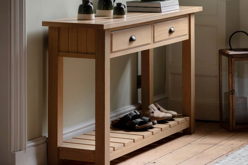 Gallery Direct Eton Natural 2 Drawer Console Table Gallery Direct Eton Natural 2 Drawer Console Table